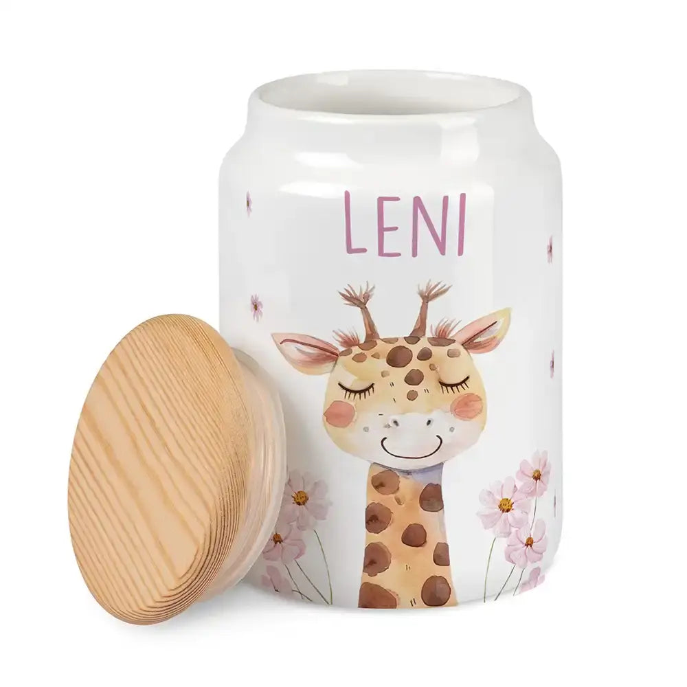 Personalisierbare Keksdose mit Name - Giraffe