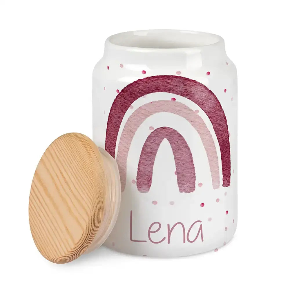Personalisierbare Keksdose mit Name - - Regenbogen