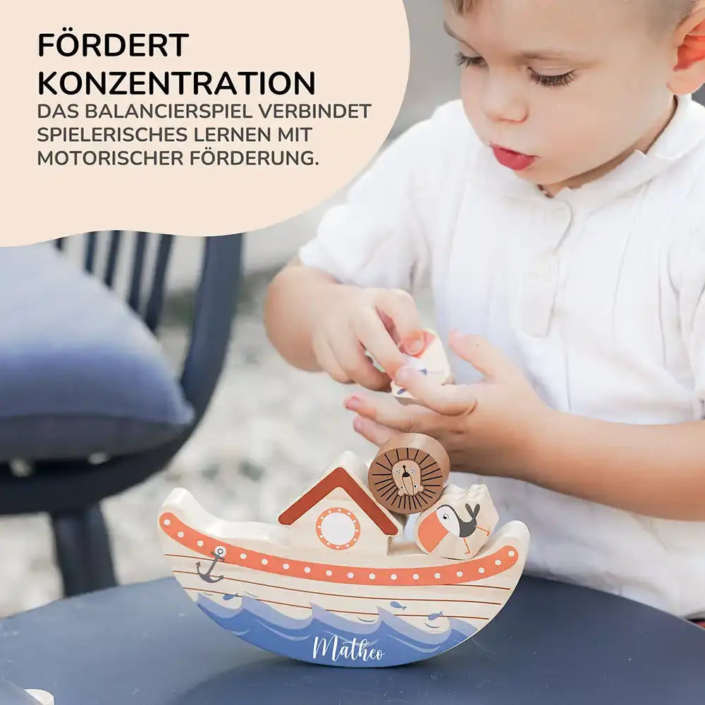 Arche Noah Balancespiel personalisiert mit Namen