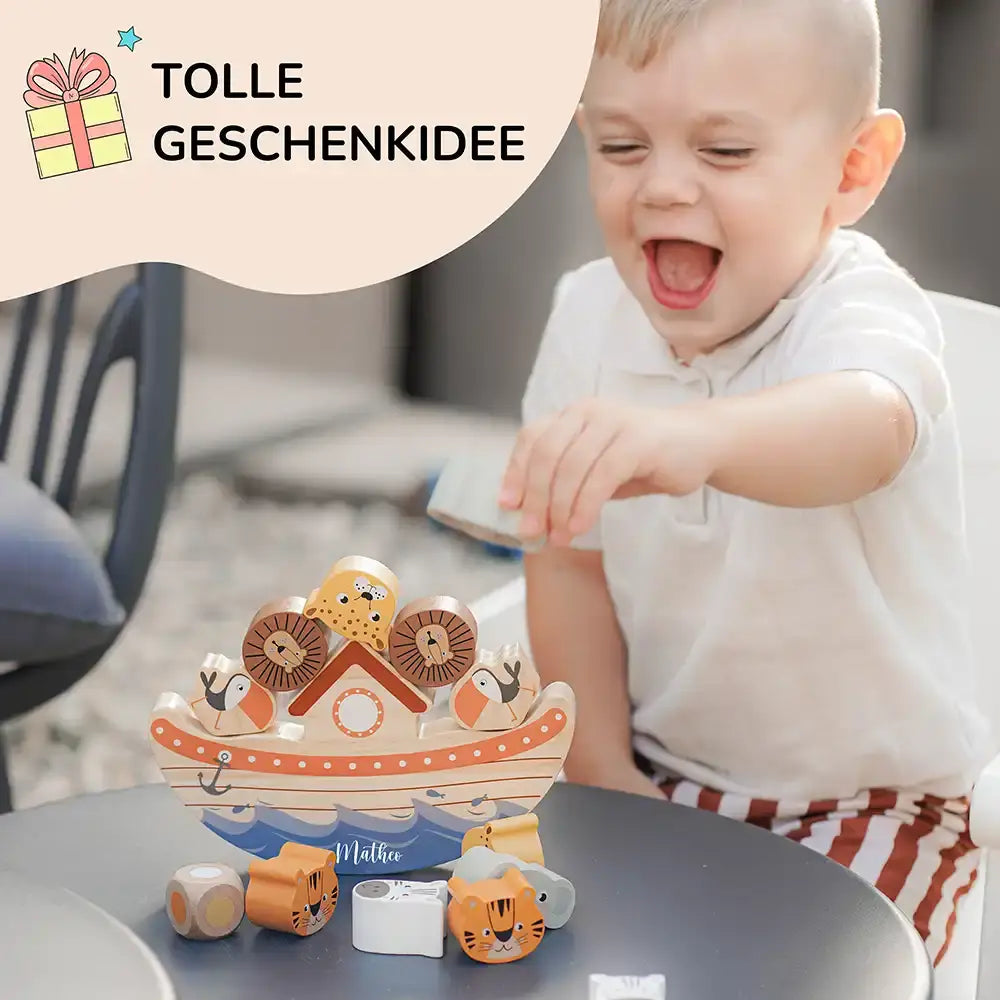 Arche Noah Balancespiel personalisiert mit Namen