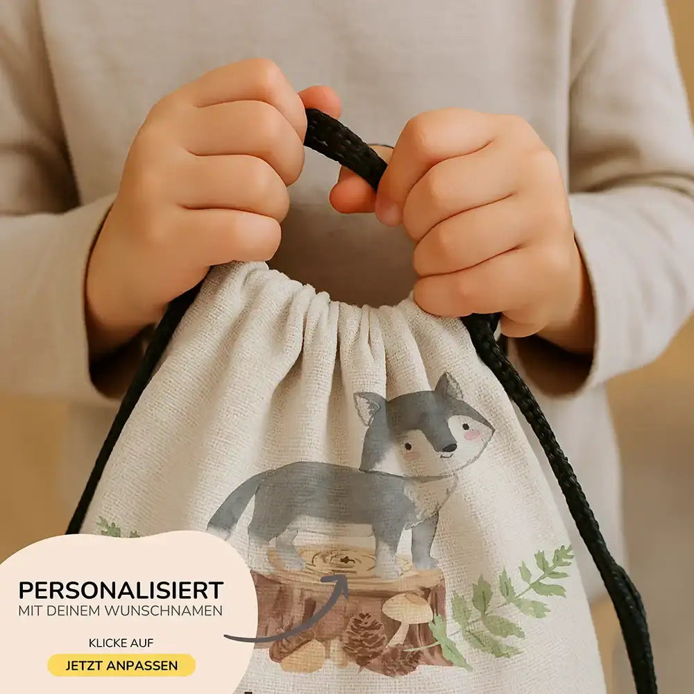 Personalisierter Turnbeutel mit Namen - Dachs