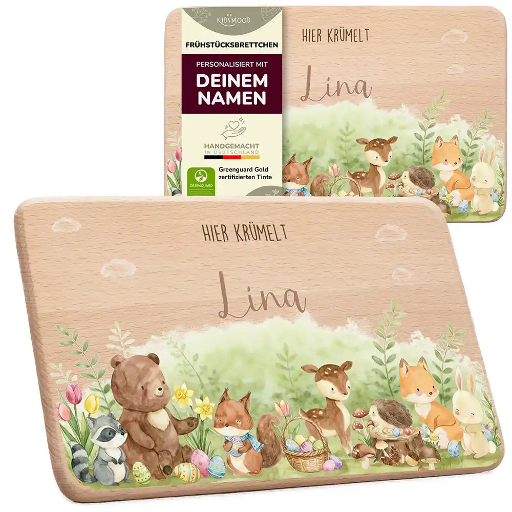 Frühstücksbrettchen Ostern - Niedliche Waldtiere