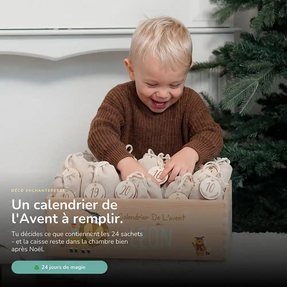 Calendrier de l'avent personnalisé, motif Lion et cadeaux — Vue principale | Kidsmood
