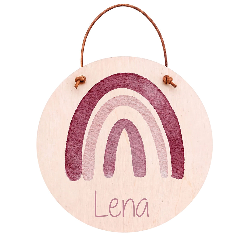 Plaque de porte personnalisée, motif Arc-en-ciel — Vue principale | Kidsmood