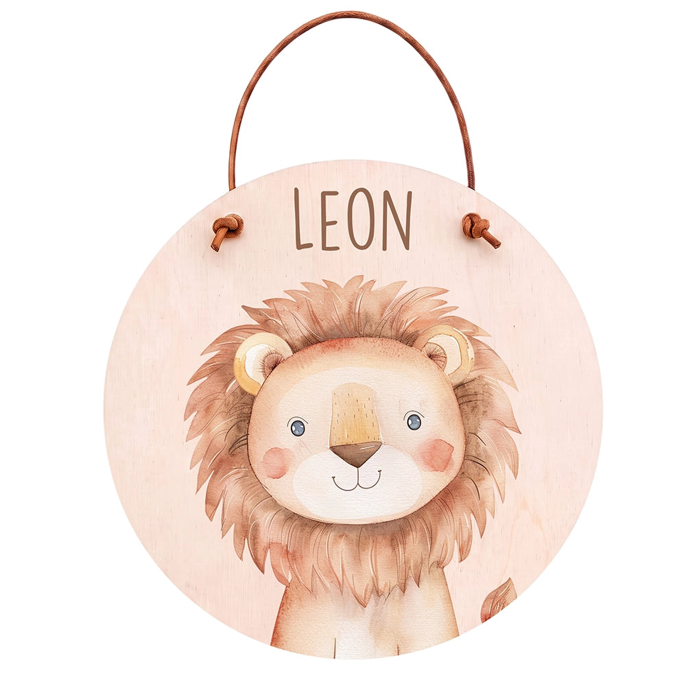 Plaque de porte personnalisée, motif Lion — Vue principale | Kidsmood