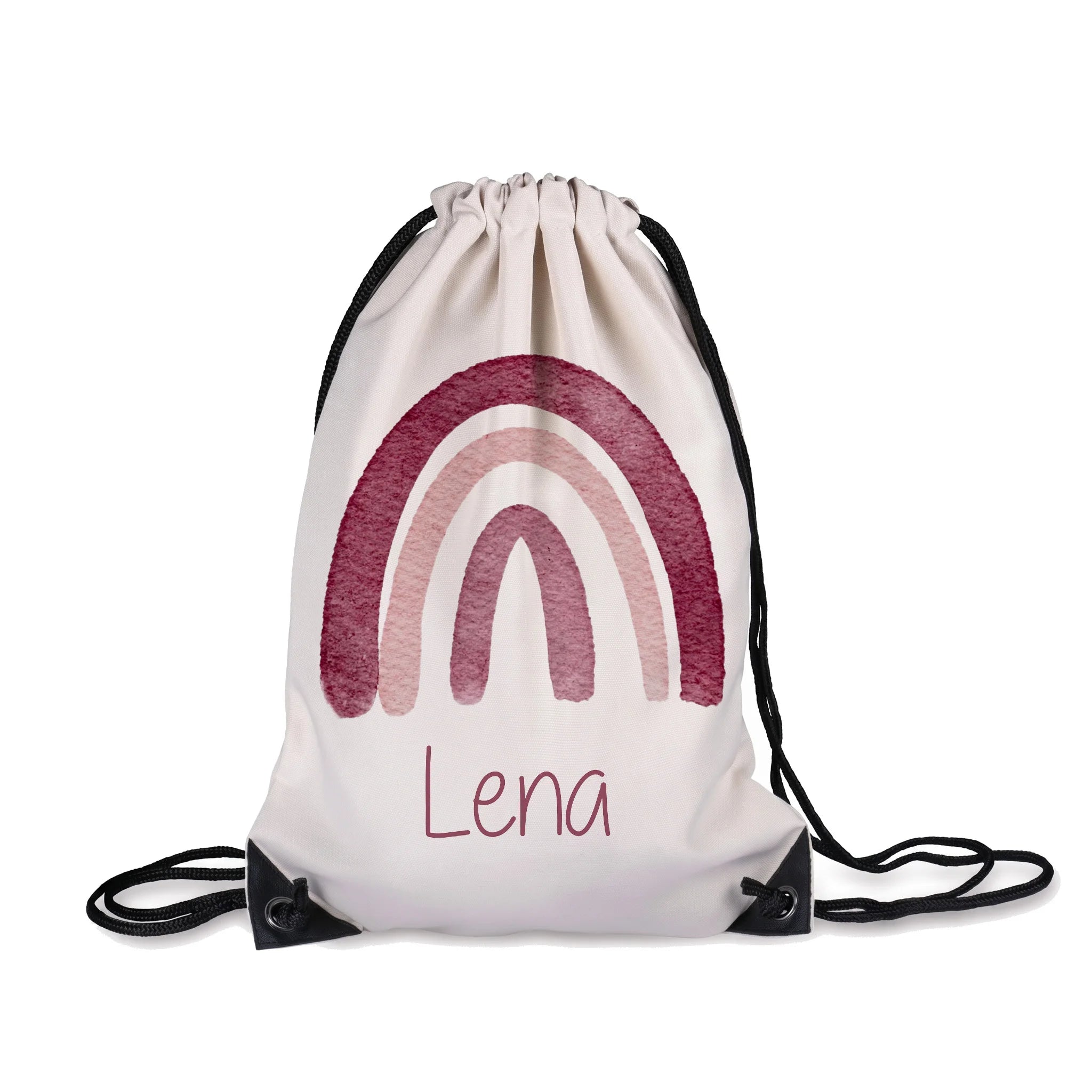 Sac de sport enfant personnalisé avec prénom, motif arc-en-ciel — Kidsmood