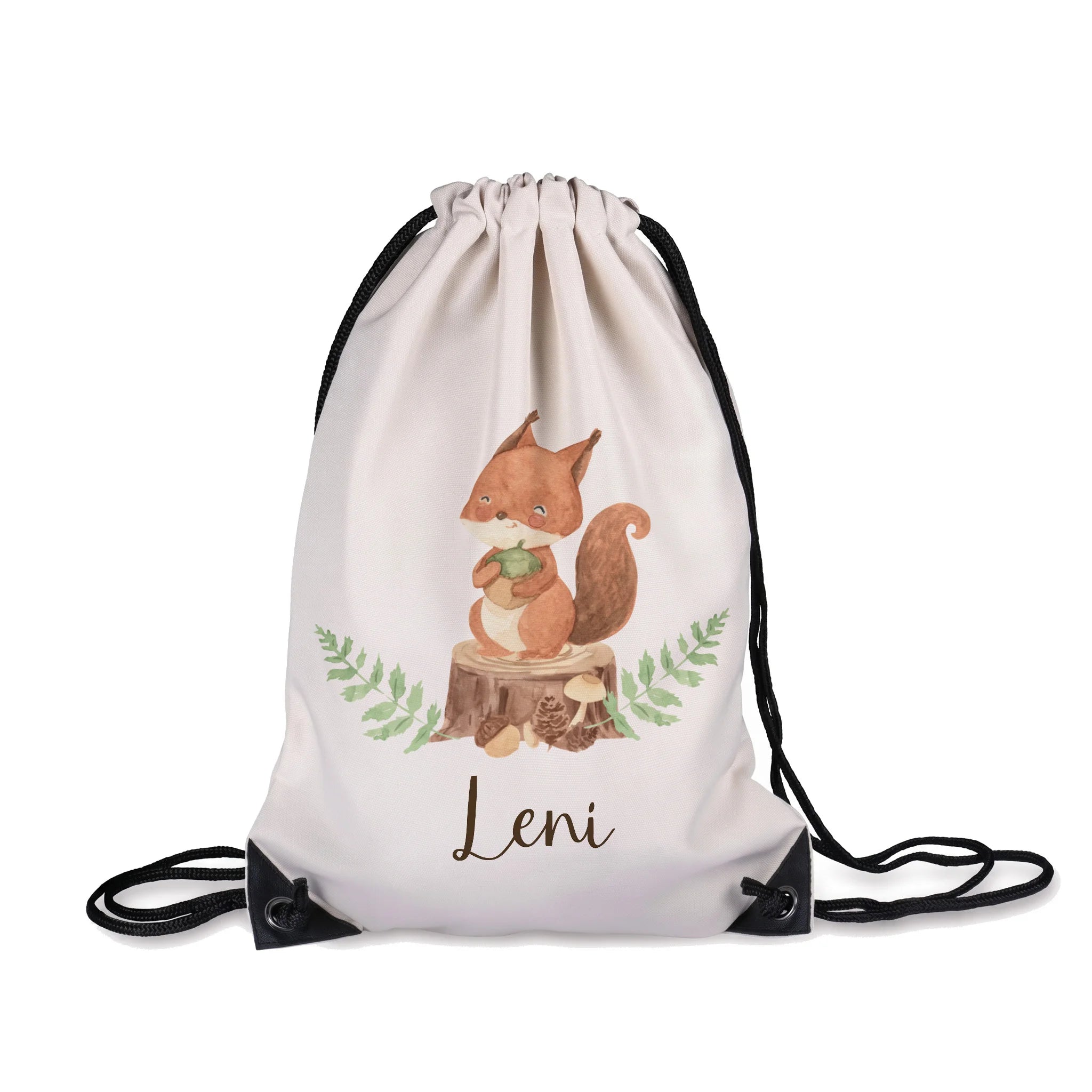 Sac de sport enfant personnalisé avec prénom, motif écureuil — Kidsmood