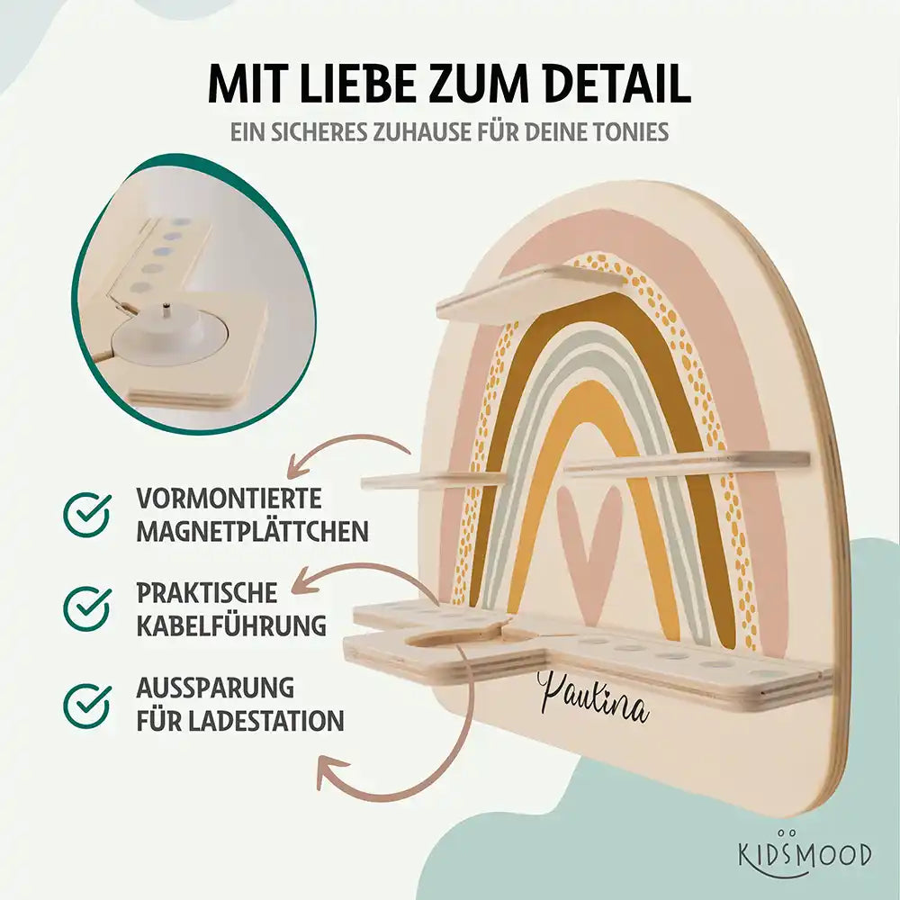 Kinderzimmer Bundle Regenbogen Tonieregal + Nachtlicht