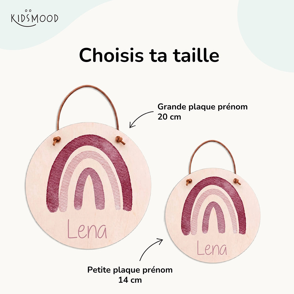 Plaque de porte personnalisée, motif Arc-en-ciel — Les deux tailles au choix | Kidsmood