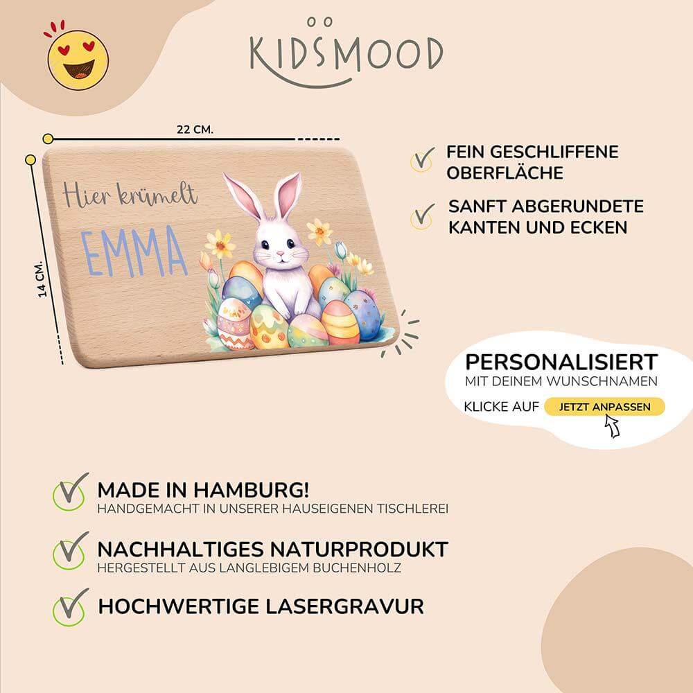 detailansicht der gravur auf dem frühstücksbrettchen