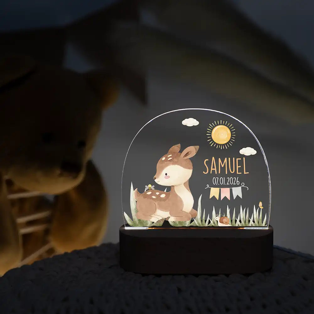 Nachtlicht Kinder personalisiert - Niedliches Wald-Reh