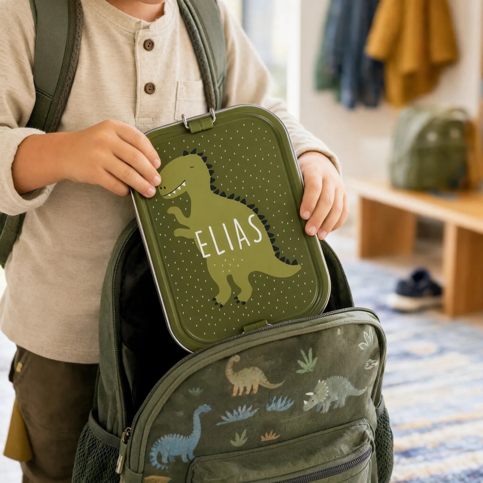 Lunch box inox enfant Dino personnalisée — Kidsmood