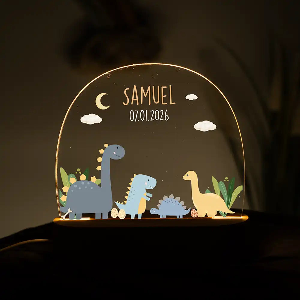 Nachtlicht Kinder personalisiert - Süße Dinosaurier