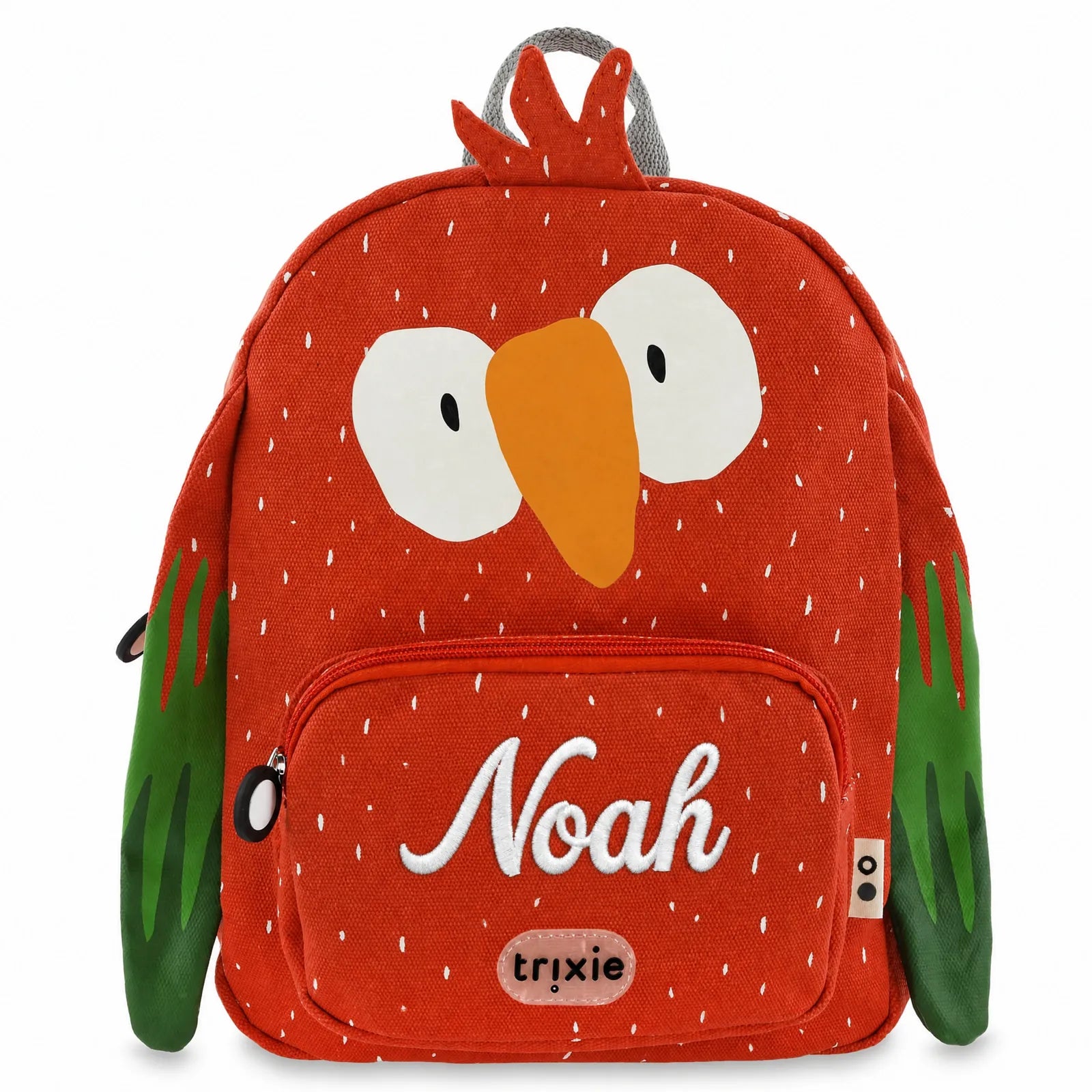 Sac à dos Perroquet, poche avant avec prénom brodé — Kidsmood