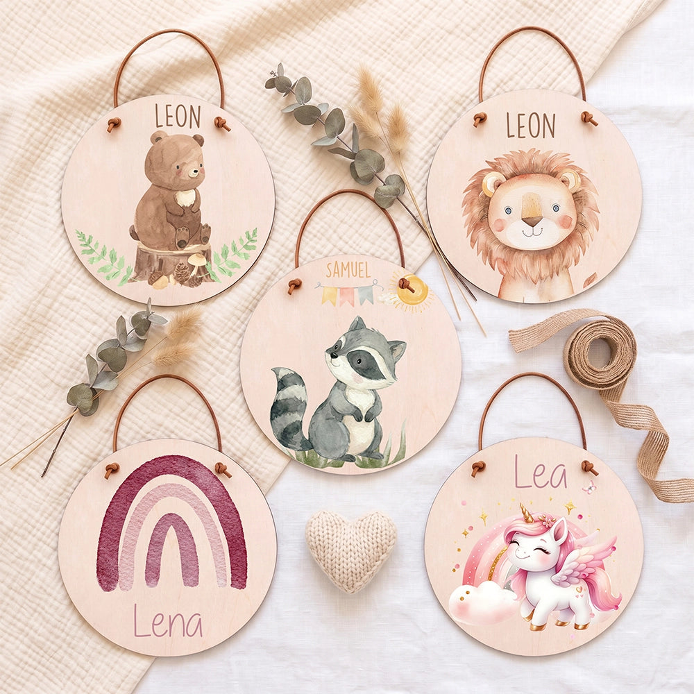 Plaque de porte personnalisée, motif Biche fleurie — D'autres motifs de la collection | Kidsmood