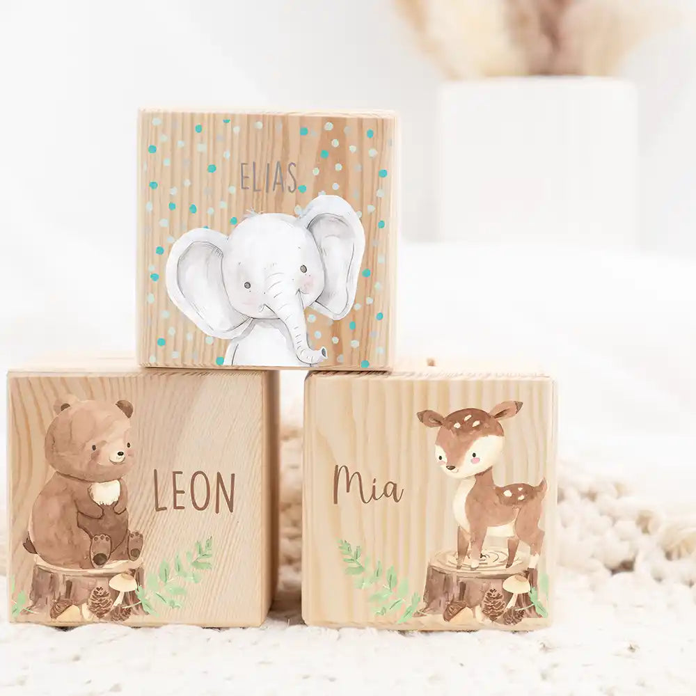 Tirelire personnalisée fille et garçon avec motif animalier éléphant confettis — Kidsmood