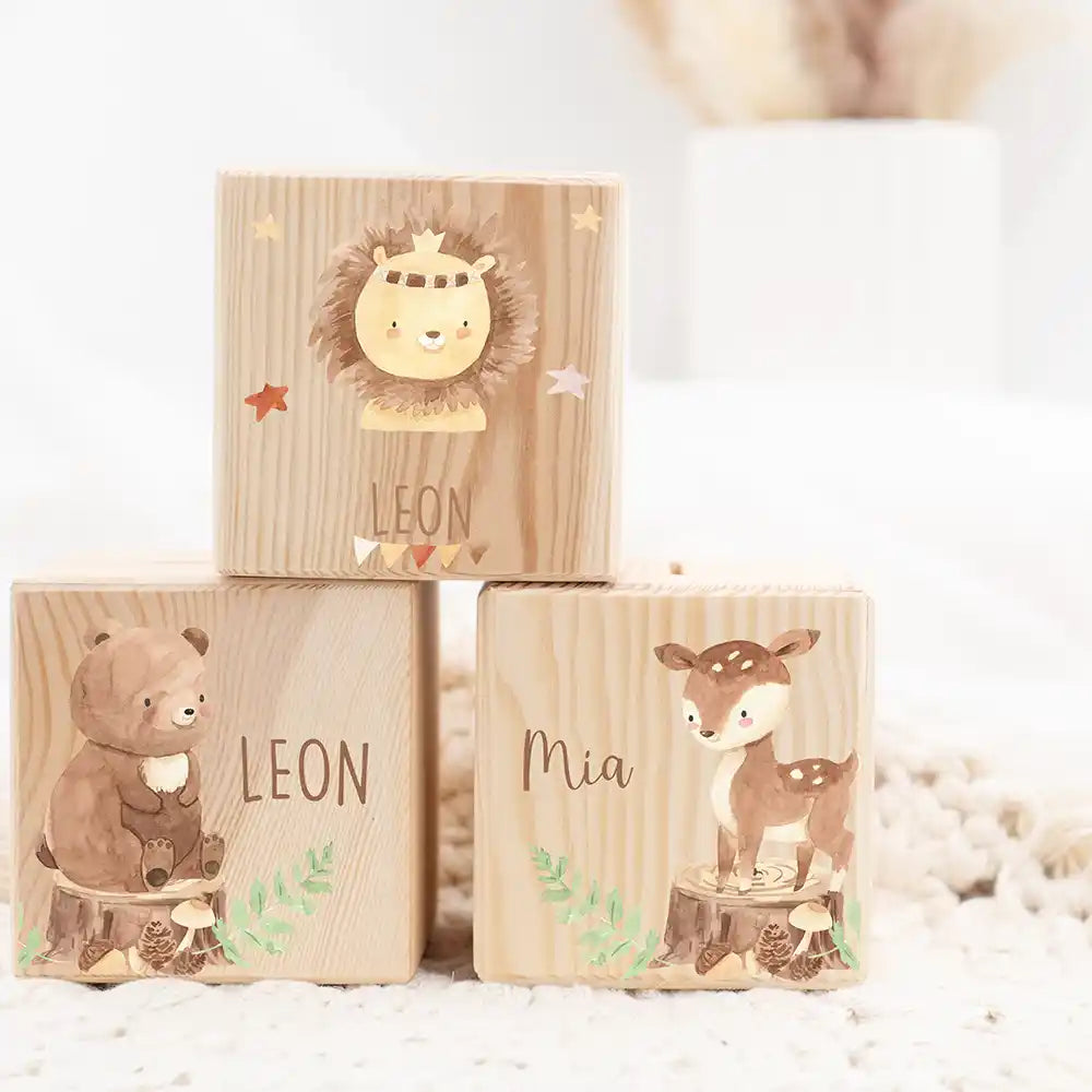 Tirelire personnalisée fille et garçon avec motif animalier lion couronné — Kidsmood