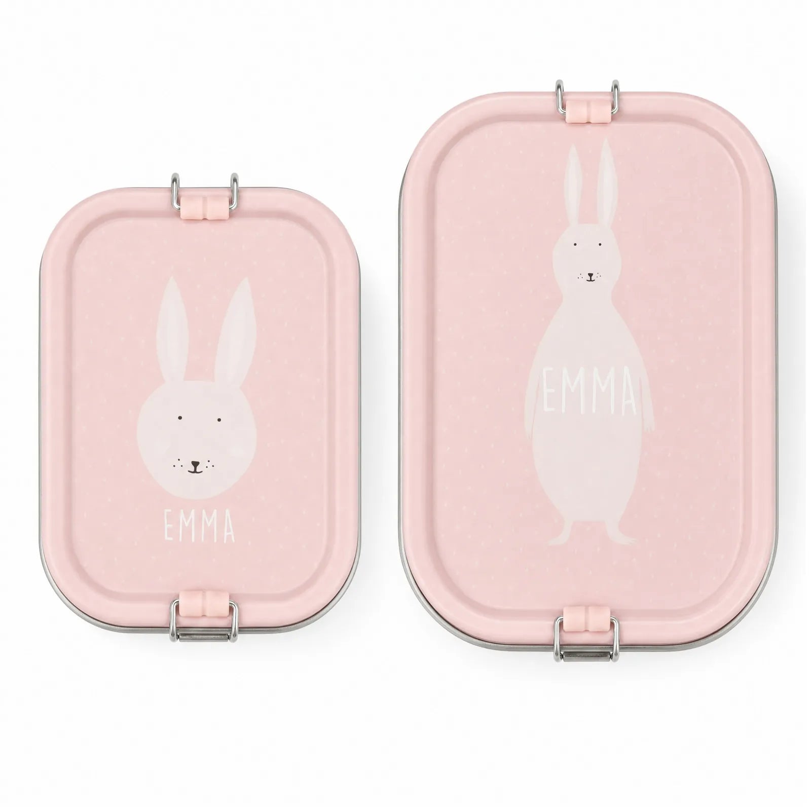 Boîte à goûter inox Lapin personnalisée, prénom gravé — Kidsmood