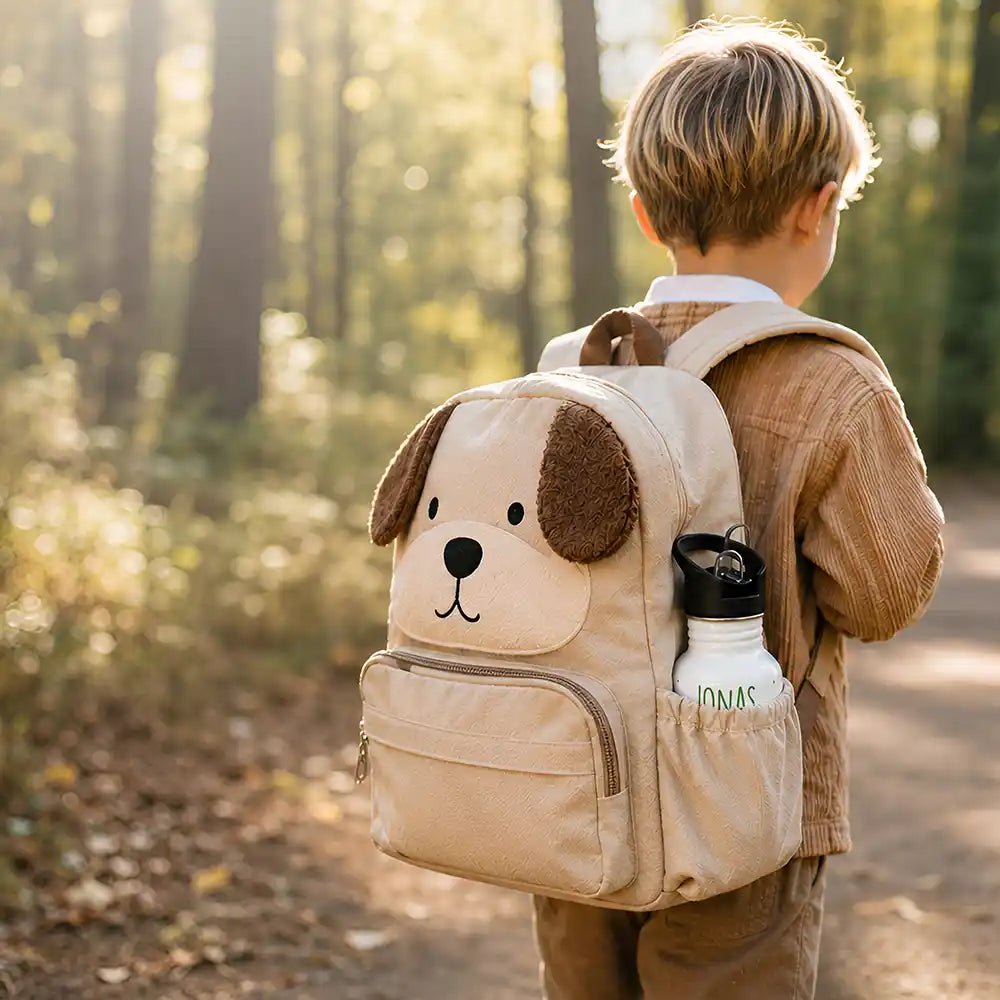 Gourde inox enfant réutilisable avec paille, motif Football et trophée — Kidsmood