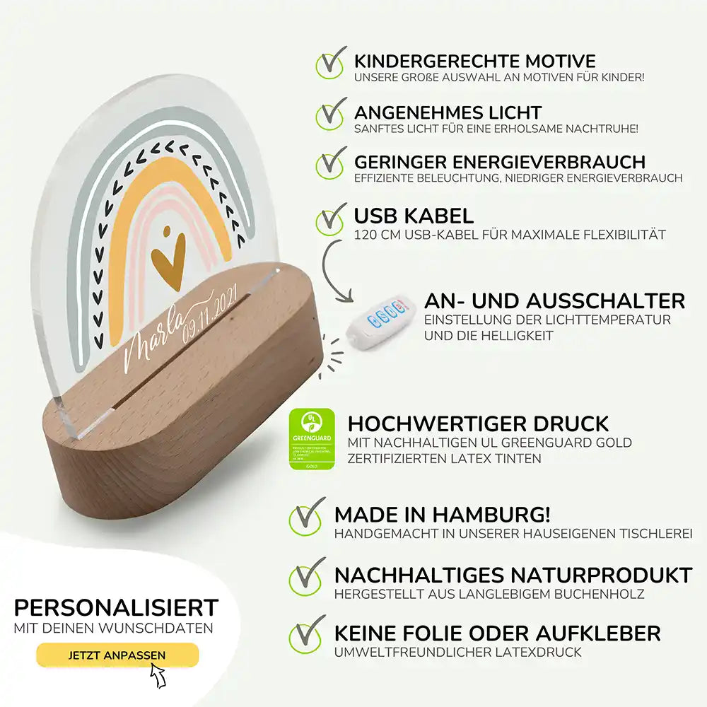 Kinderzimmer Bundle Regenbogen 1 Tonieregal + Nachtlicht