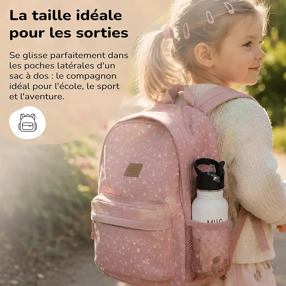 Cadeau personnalisé enfant : gourde motif Animaux de la forêt avec prénom — Kidsmood