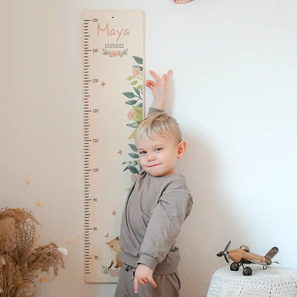 Toise enfant personnalisée – Bébé renard
