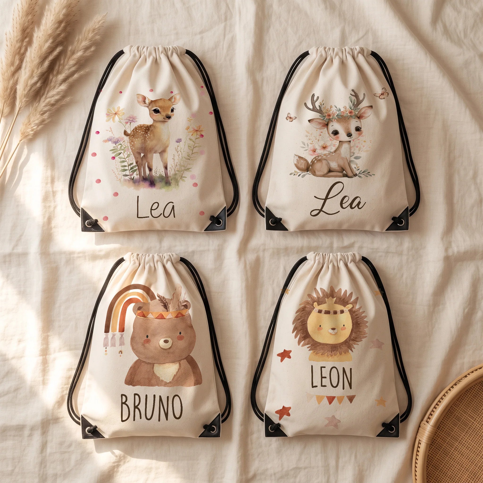 Quatre motifs de sac de sport enfant personnalisé au choix — Kidsmood