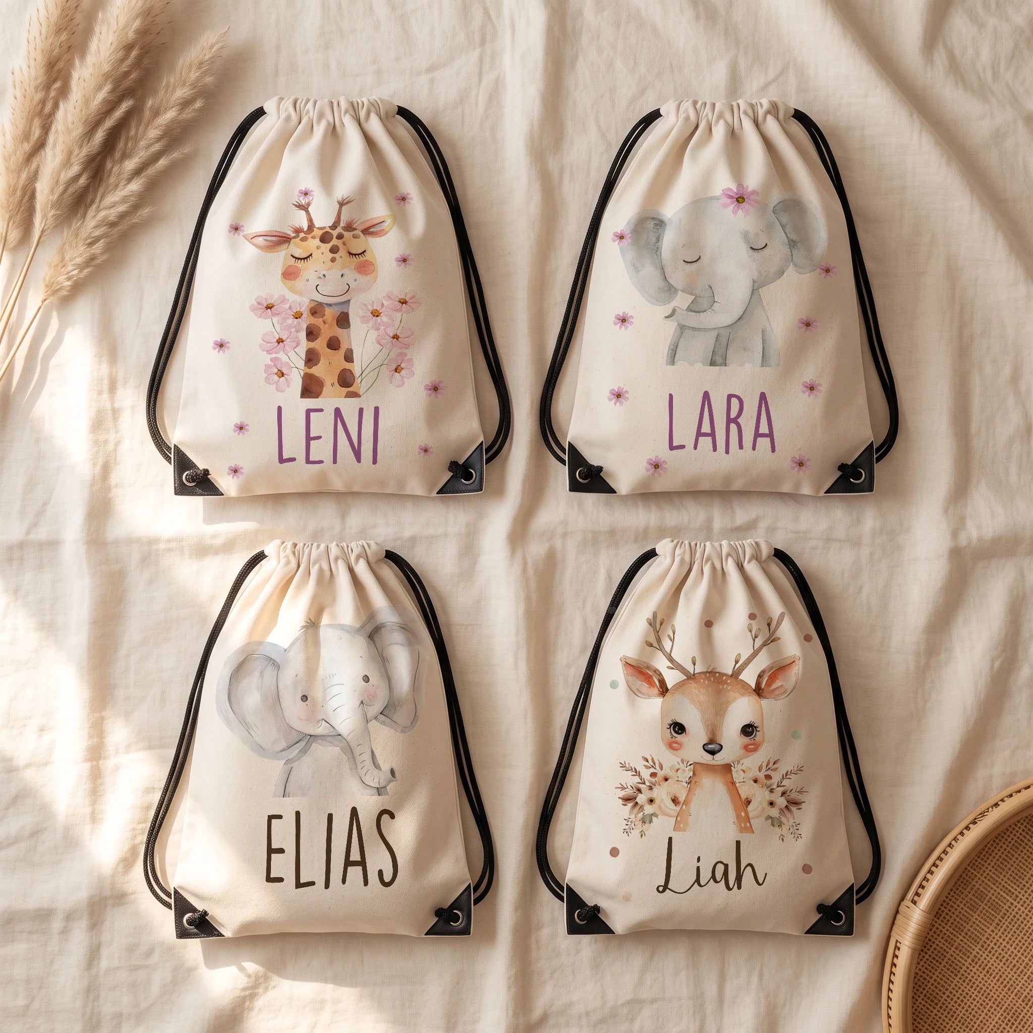 Quatre motifs de sac de sport enfant personnalisé au choix — Kidsmood