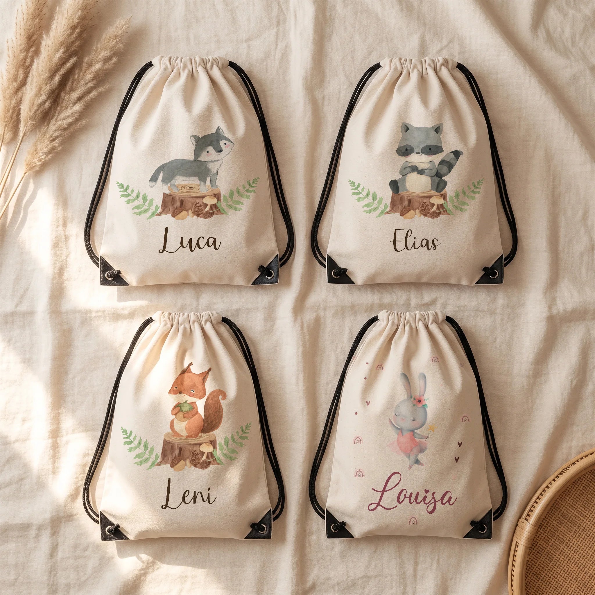 Quatre motifs de sac de sport enfant personnalisé au choix — Kidsmood