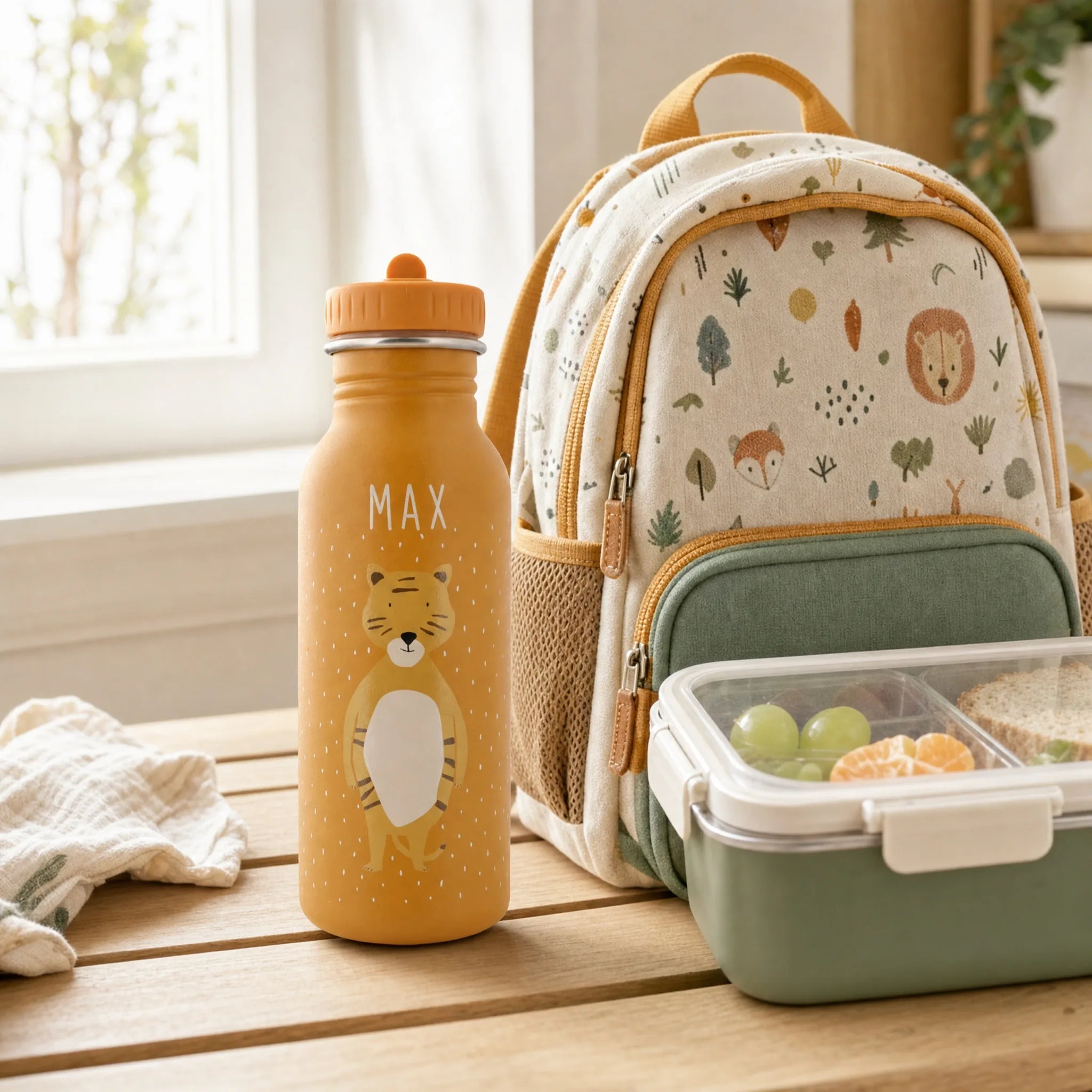 Gourde inox robuste, motif Tigre — Kidsmood