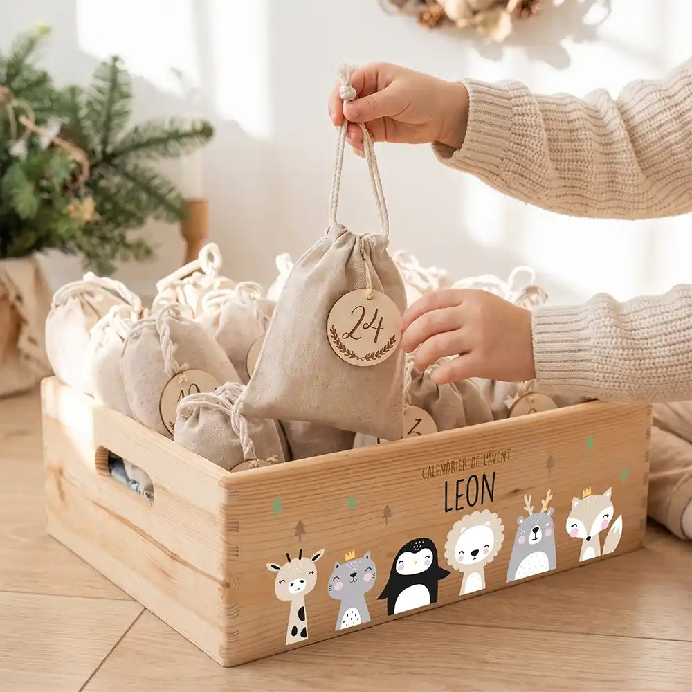 Calendrier de l'avent personnalisé, motif Amis du monde — Sachet numéro 24 | Kidsmood