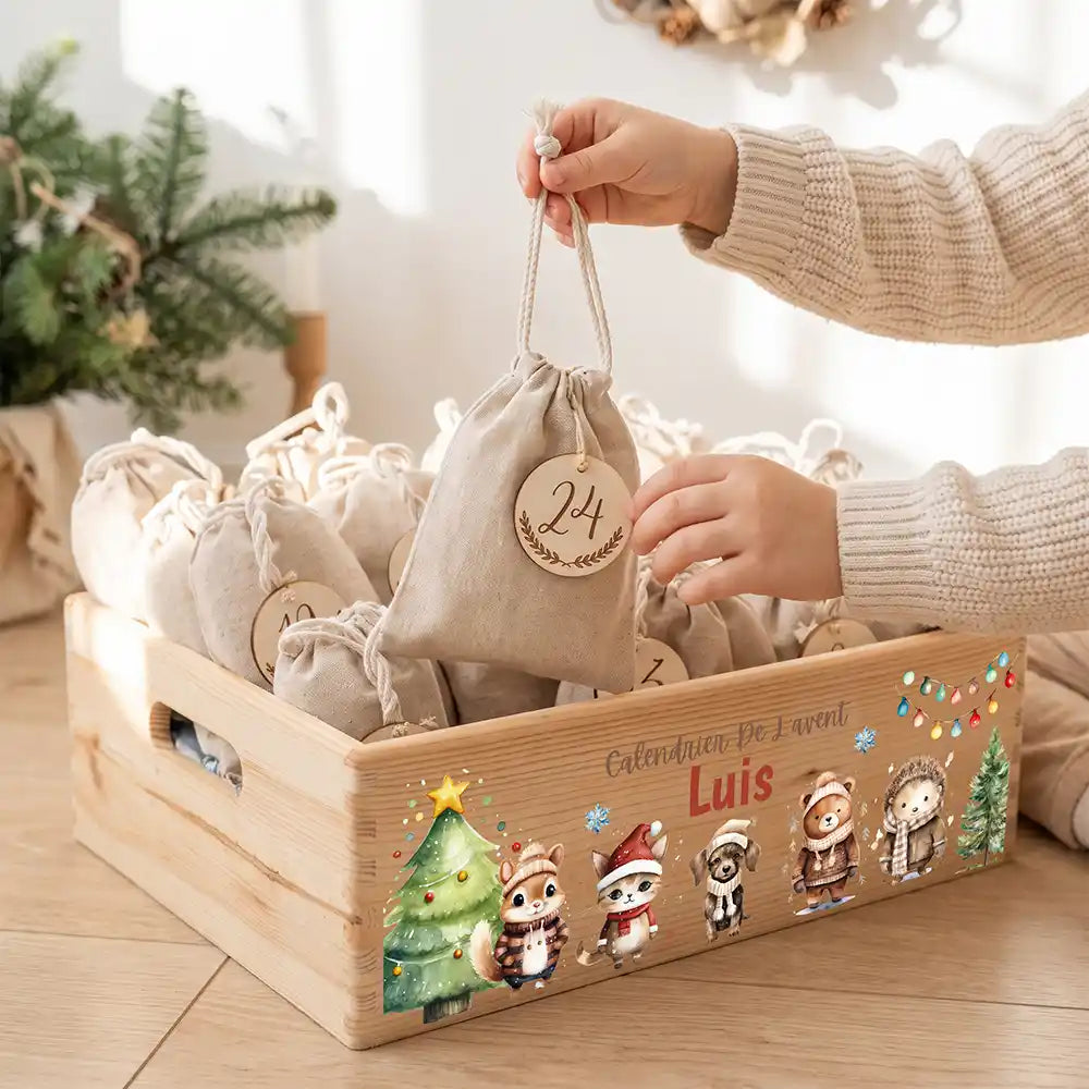 Calendrier de l'avent personnalisé, motif Chien et chat — Sachet numéro 24 | Kidsmood