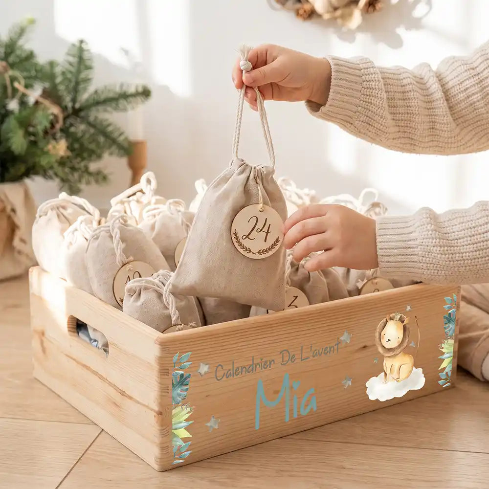 Calendrier de l'avent personnalisé, motif Petit lion — Sachet numéro 24 | Kidsmood