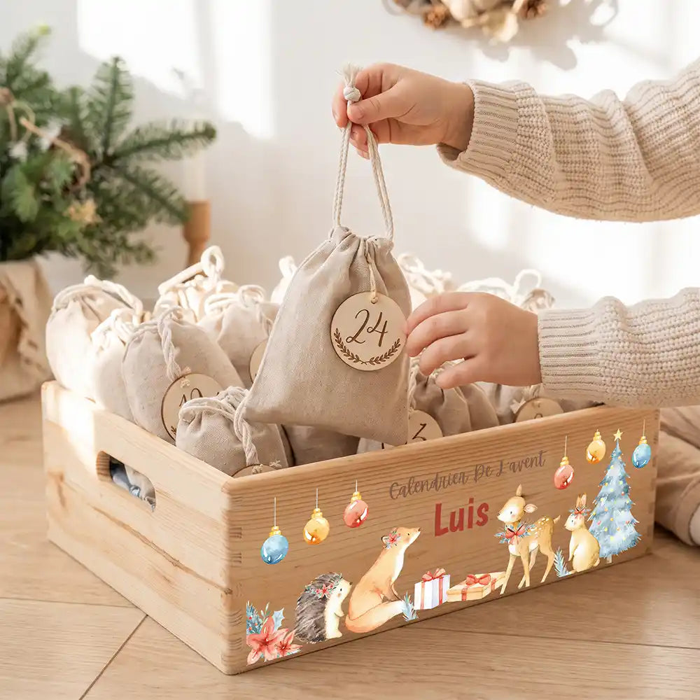 Calendrier de l'avent personnalisé, motif Renard doré — Sachet numéro 24 | Kidsmood