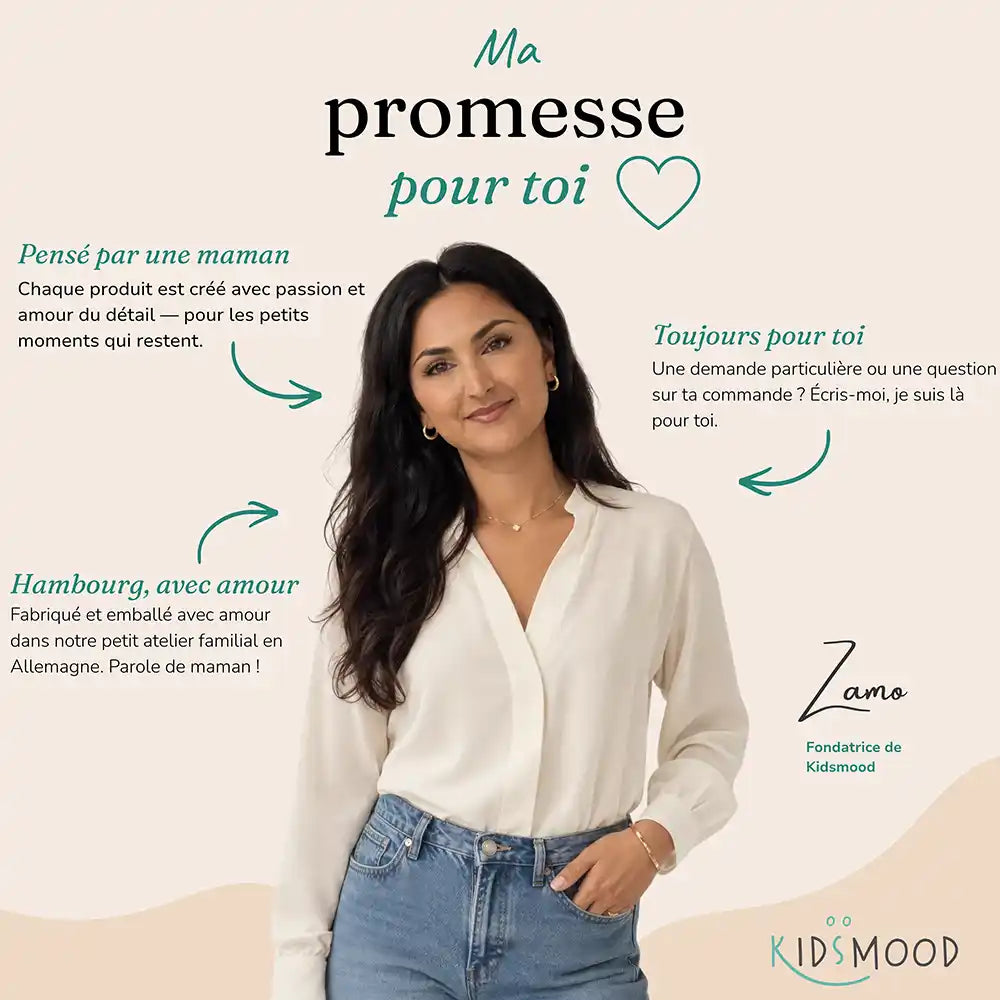 Veilleuse enfant personnalisée Bébé faon – promesse de la fondatrice de l'atelier familial Kidsmood à Hambourg