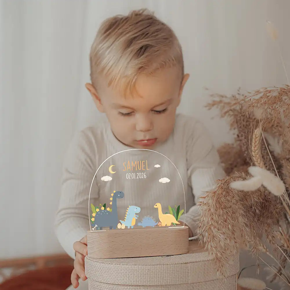 Nachtlicht Kinder personalisiert - Süße Dinosaurier