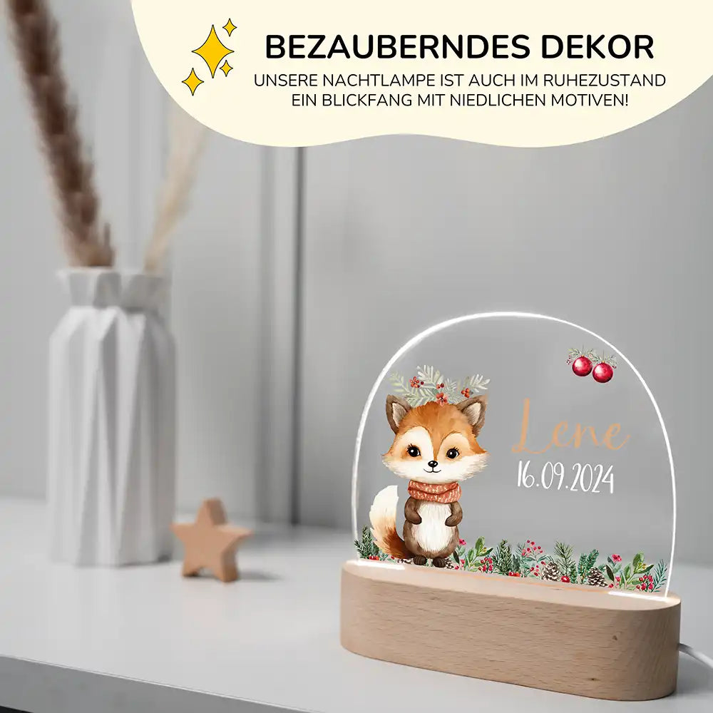 Nachtlicht Kinder personalisiert Weihnachten - Süßer Fuchs