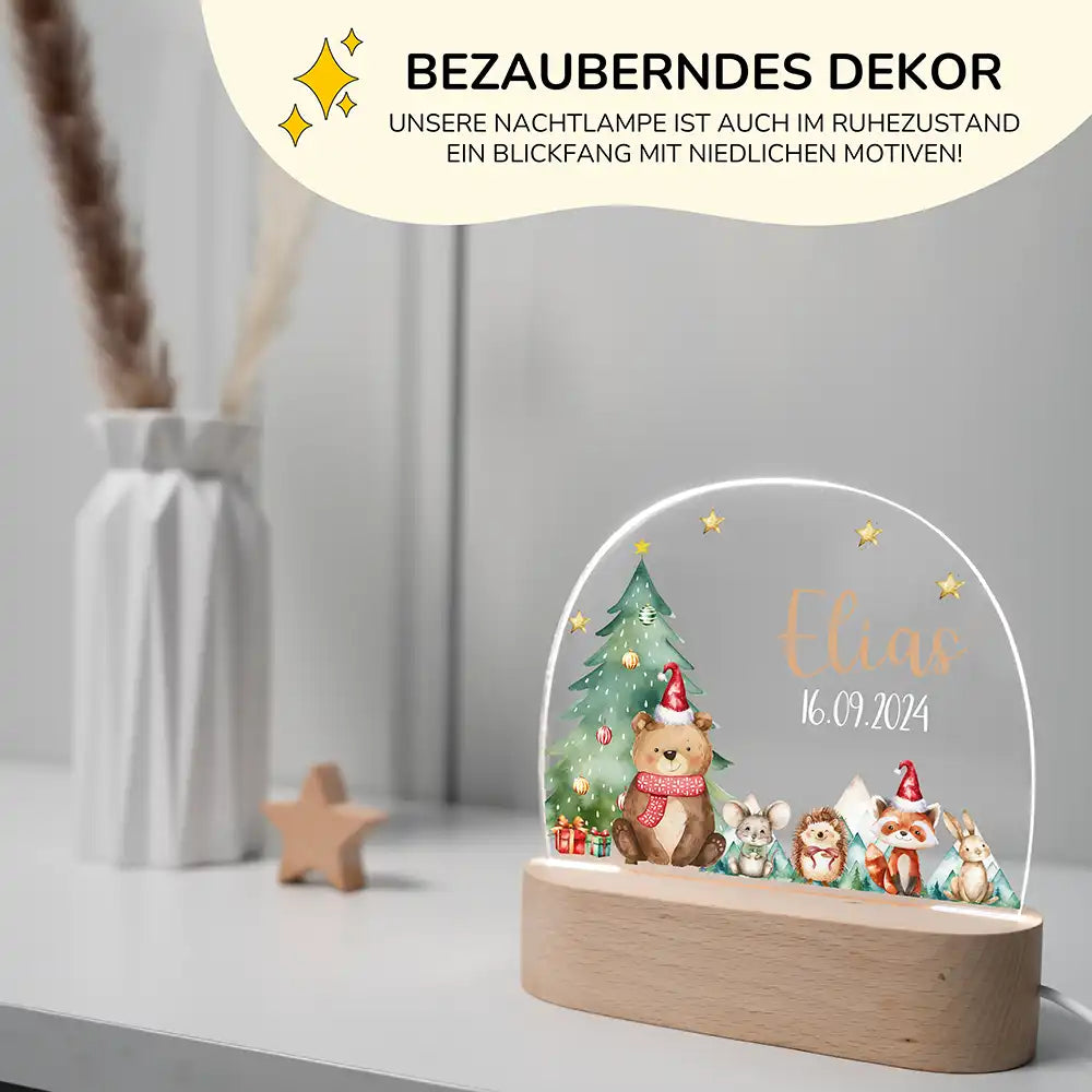 Nachtlicht Kinder personalisiert Weihnachten - Weihnachtsbär