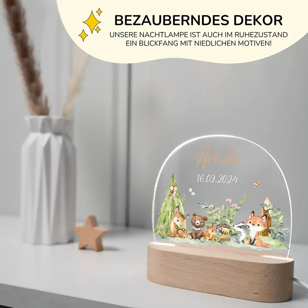 Nachtlicht Kinder personalisiert Weihnachten - Tierbande