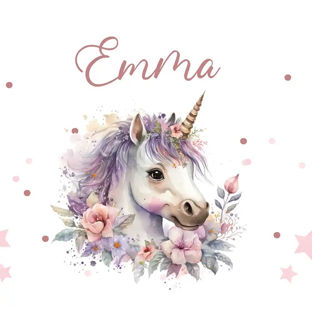 Motif Licorne fleurie de la gourde personnalisée enfant — Kidsmood