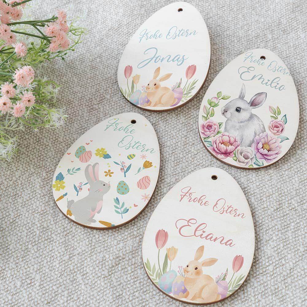 custom wooden Easter egg with personalized name