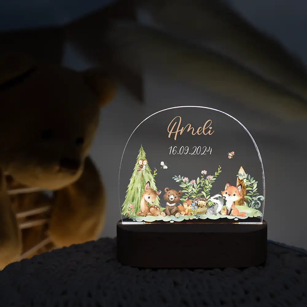 Nachtlicht Kinder personalisiert Weihnachten - Tierbande