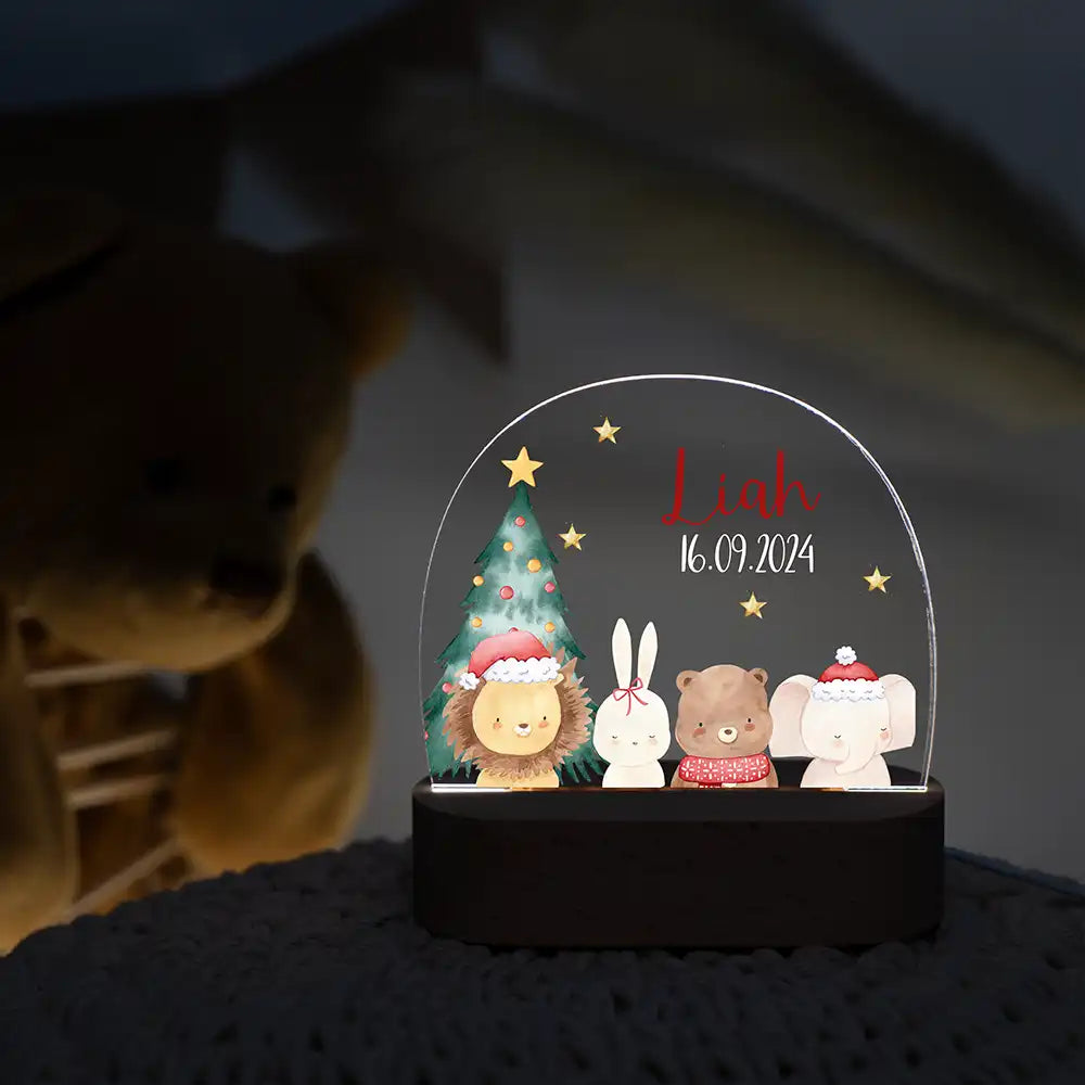 Nachtlicht Kinder personalisiert Weihnachten - Waldzauber