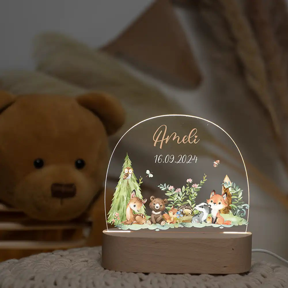 Nachtlicht Kinder personalisiert Weihnachten - Tierbande