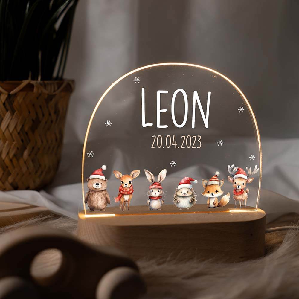 Nachtlicht Kinder personalisiert - Weihnachtsfreunde