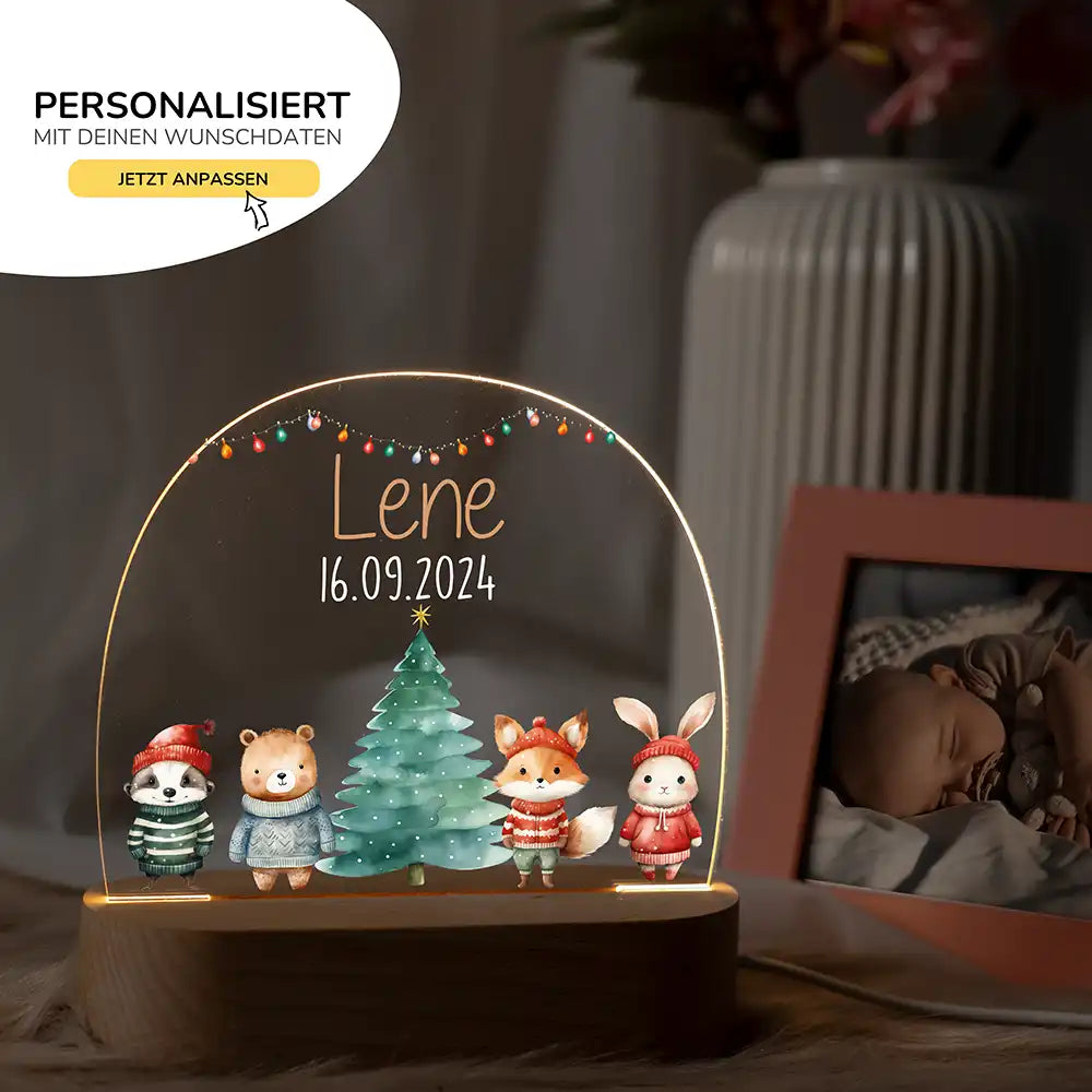Nachtlicht Kinder personalisiert Weihnachten - Kleine Entdecker