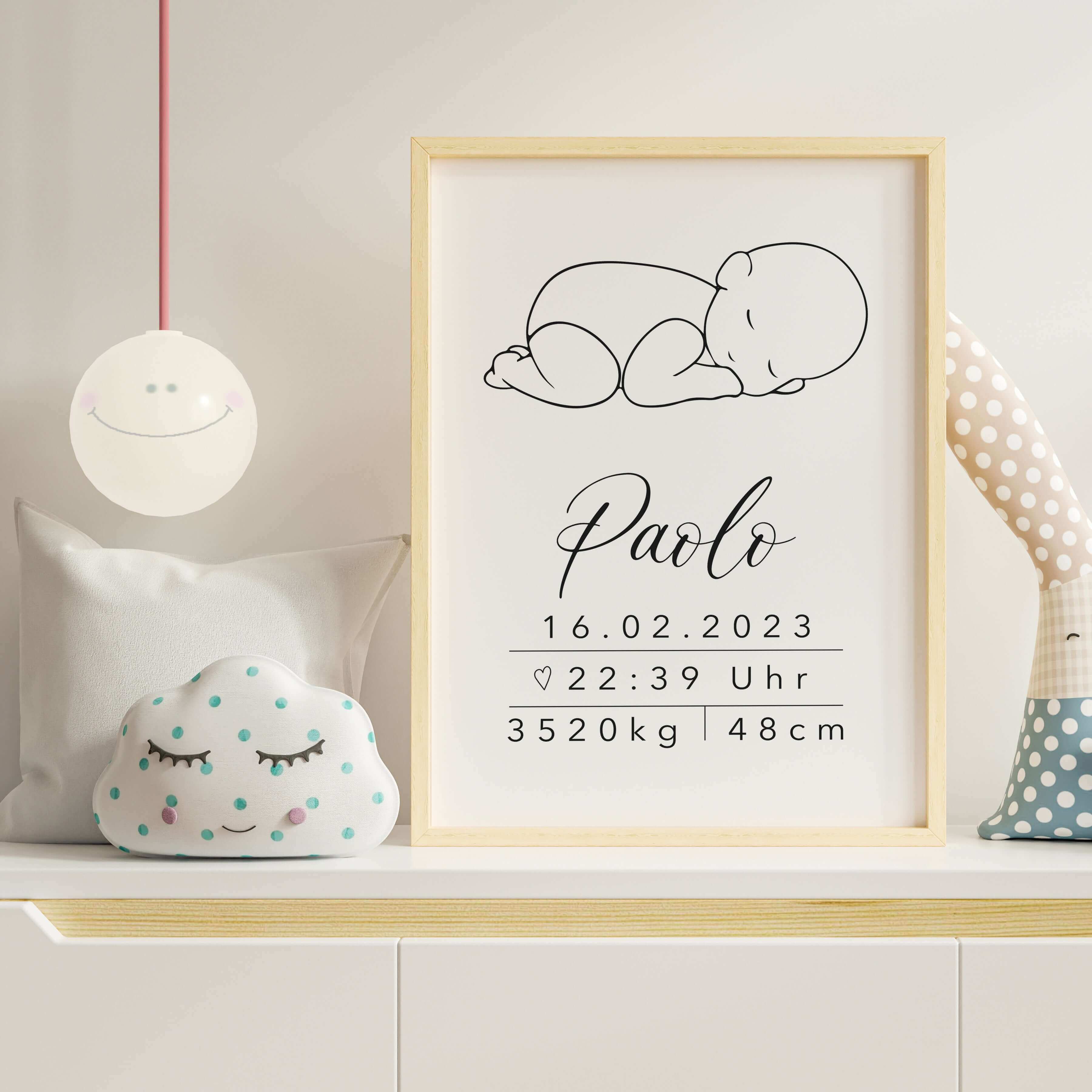 Geburtsposter personalisiert Boho