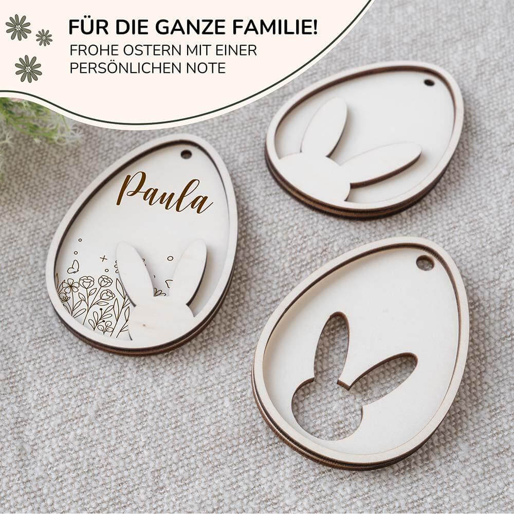 wooden Easter ornament with personalized design