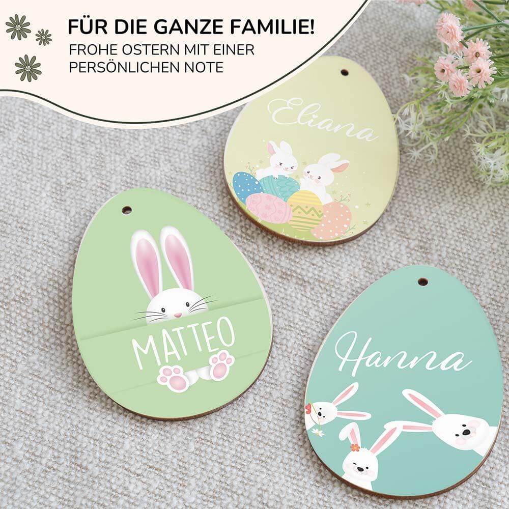 personalized wooden Easter egg with custom name engraving