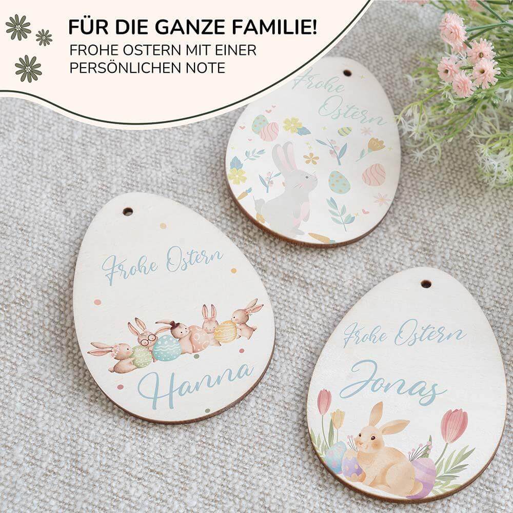 custom wooden Easter eggs with personalized design